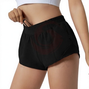 Short de course taille haute pour femme Short d'entraînement athlétique à séchage rapide pour femme avec poches Short de course d'été - Product Image 1