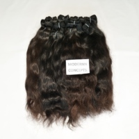 Extensiones de Cabello Humano Ondulado Remy Indio 100% de Alta Calidad, Sin Procesar, Cabello Virgen de Templo, Cutícula Alineada, Doble Trama a Máquina