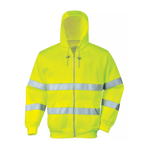 High Viz Vis Sudadera con capucha y cremallera Sudadera con capucha Cinta reflectante de seguridad Jersey Jumper - Product Image 2