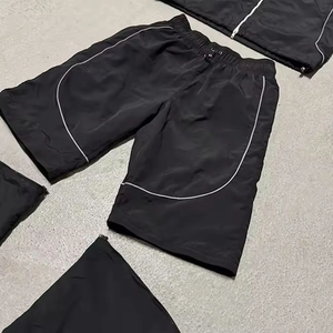 Conjunto Deportivo de Chaqueta Cortavientos con Capucha y Pantalones de Chándal para Hombre, Personalizable con Logotipo OEM, Reflectante, Transpirable, de Poliéster/Algodón, para Invierno, con Ribete Blanco - Product Image 6