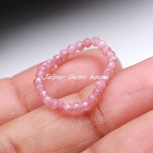 Venta caliente anillo de bodas con cuentas de 3mm 8mm turmalina Rosa Natural rodio plateado joyería hecha a mano para novias damas de honor esposas - Product Image 4