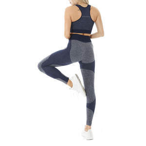 Gimnasio de alta calidad Fitness Conjunto de yoga sin costuras Mujeres 2 piezas Conjunto de yoga sin costuras Deportes Gimnasio Desgaste Conjunto de yoga - Product Image 3