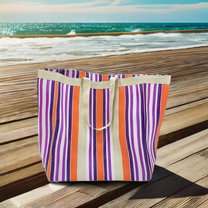 Sacs à provisions en plastique PP et polypropylène tissés en nylon recyclé écologique avec rayures Matériaux durables et recyclés - Product Image 1