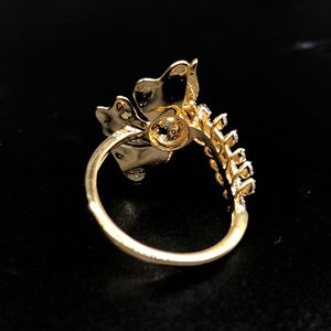 Impresionante anillo de cóctel de oro amarillo de 18 quilates con flor adornada con diamantes clásicos para celebrar el equilibrio de la naturaleza, regalo de belleza para fiestas - Product Image 4