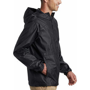 Men's New Fashion <b>Windbreaker</b> Jacket <b>Black</b> Canvas Quick Dry Windproof Hood Waterproof Design Customizable Logo Breathable Spring - Product Image 4
