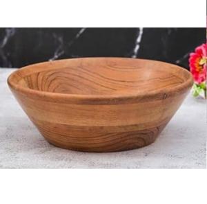 Bol en bois de conception classique et élégante, de qualité supérieure, de forme ronde, bol de luxe pour soupe et salade, fabriqué en Inde - Product Image 1