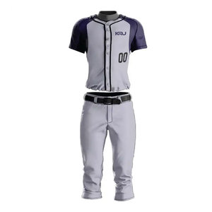 Uniforme de Béisbol Transpirable y Elegante para Hombre, Jersey de Manga Corta y Pantalones, Número Personalizable, Múltiples Colores, 100% - Product Image 1