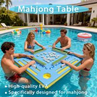 Table de mahjong flottante pour piscine, ensemble de mahjong, tuiles de mahjong flottantes, table de dominos, table de cartes flottante pour piscine