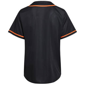 Jersey de béisbol negro con rayas naranjas, ropa de equipo elegante y audaz, tela transpirable ligera, Ideal para la práctica de juegos - Product Image 2