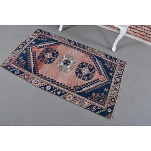 Alfombra Pequeña Vintage de 2.2x4.4 pies, Alfombra Persa Azul Turca - Product Image 2