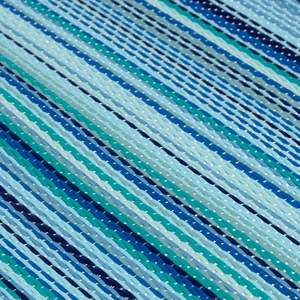Netline Home Reversible Washable <b>Outdoor</b> <b>Rug</b>-Blue Polypropylene Travel Carpet Modern Square Pattern - Product Image 2