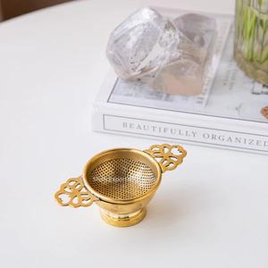 Elegant Brass Metal <b>Tea</b> Strainer With Bowl Gold Finished Lose Leaf <b>Tea</b> <b>Infuser</b> Home and Office <b>Tea</b> & Coffee Tools - Product Image 2