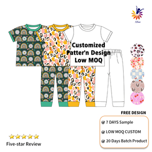 Tutina per Neonati in <span class=keywords><strong>Viscosa</strong></span> di Bambù 95% Personalizzata con Stampa Occidentale, Abbigliamento Boutique, Pigiamino per Bambini - Product Image 1