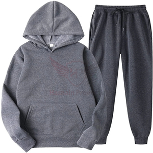 Vente en gros Logo personnalisé Ensemble de sport décontracté pour femmes respirant grande taille hiver Streetwear couleur unie sweats à capuche survêtement - Product Image 2