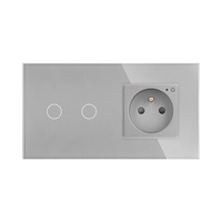 TAWOIA Wi-Fi 2-Gang-1-Wege-Touch-Schalter mit neutraler Leitung 1000W und Wi-Fi French Socket EU-Standard