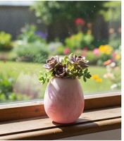 Vase de table moderne élégant en résine brillante, orchidée artificielle, fait main, écologique, grande capacité, forme contemporaine, pour la maison