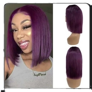 Perruque Lace Front Wig transparente HD Bob lisse, perruque os, couleurs personnalisées, perruques pour femmes noires - Product Image 4