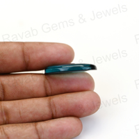 Nouveauté : Cabochons en Topaze Bleue de Londres de Qualité Supérieure, Naturels, 20x30mm, Polissage Brillant, Coupe Ovale, Certifiés par un Certificat Tier, pour Bijoux