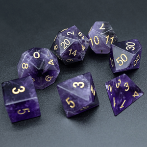 ชุดลูกเต๋าอเมทิสต์ DND จากธรรมชาติทำด้วยมือลูกเต๋าอัญมณีหลายด้านสำหรับดันเจี้ยนและมังกร - Product Image 4