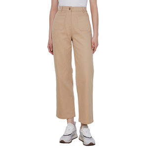 Pantalon ample en coton de haute qualité pour femme 2026 avec logo personnalisé, taille mi-haute, coupe droite, coupe-vent, prix bas - Product Image 1