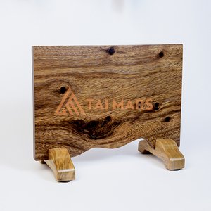 Bloc de couteaux en bois d'acacia naturel avec aimants puissants Présentoir à couverts double face pour support de rangement Support amélioré - Product Image 1