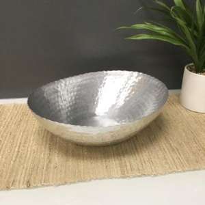 ชามเหล็กดีไซน์โบราณของแท้สำหรับเสิร์ฟแบบดั้งเดิมสีเงินขัดเงาสำเร็จรูปปรับขนาดได้ - Product Image 6