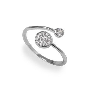 Casual eternità alla moda microsing gemma anello rodiato taglio oro bianco forma numero 61 intarsio principalmente in lega di rame - Product Image 1