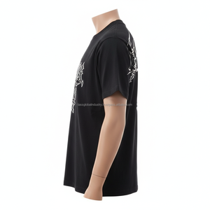 High Quality Eco-Friendly Heavyweight Boxy Oversized Streetwear T-<b>Shirt</b> Custom Screen Print Heavy Cotton Cropped Graphic Men - Product Image 6