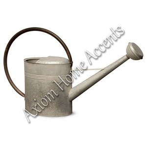 Axiom Home Accents Arrosoir moderne en argent fabriqué à la main en métal durable pour plantes d'intérieur et suspendues - Product Image 2