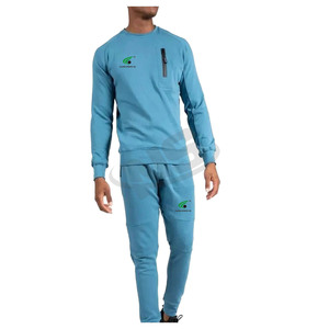 Streetwear personnalisé hommes survêtements 100% coton mélangé léger Jogger ensemble évacuation de l'humidité sweat-shirt à col rond pour toutes les saisons - Product Image 1