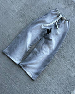 Custom <b>Men's</b> Lightweight Joggers Wide Leg Flare Baggy Stacked Sweatpants Acid Wash Casual Sweat Pants with <b>Trousers</b> for <b>Men</b> - Product Image 3