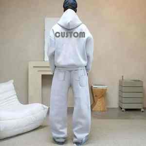 Conjunto Deportivo Personalizado de 2 Piezas para Hombre, Sudadera con Capucha Holgada de Felpa, 100% Poliéster, Corte Ajustado, Ligero y de Alta Calidad para Invierno - Product Image 6