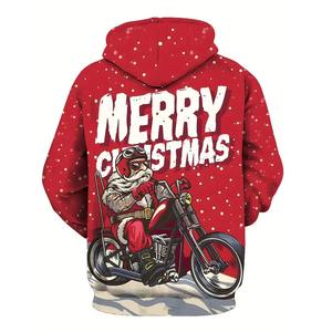 Custom <b>Christmas</b> <b>Men's</b> Pullover <b>Hoodie</b> Comfortable Fashionable 100% Polyester <b>Christmas</b> with Custom Logo Low MOQ - Product Image 2