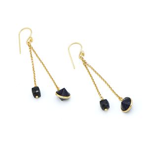 ต่างหูแบบห้อยทำด้วยมือทำจากทองเหลืองชุบทอง18K อินเดียเครื่องประดับสำหรับงานแต่งงานที่ทันสมัยสำหรับผู้หญิง | - Product Image 1