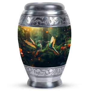 Urna de cremación floral de colibrí para cenizas decorativa moderna para cenizas humanas urnas conmemorativas personalizadas funerarias - Product Image 3