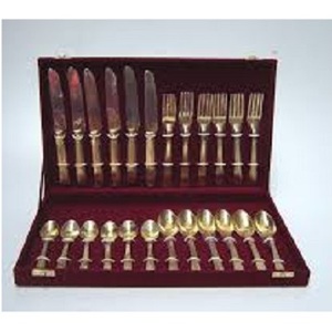 Juego de cubiertos de latón antiguo con estuche portátil, diseño atractivo, vajilla, cubiertos, vajilla hecha a mano, venta personalizada - Product Image 1