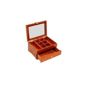 Boîte de rangement de bijoux en bois de Sesham de Style traditionnel boîtes en bois sculptées - Product Image 5