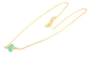 Collar de Cadena con Baño de Oro de 22k y Piedras Preciosas de Apatita Aqua Natural de Estilo Delicado, Cristal Curativo, Piedra de Nacimiento, Joyería para Mujer - Product Image 2