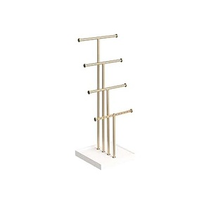 แท่นโชว์ต่างหูโลหะ T-Bar สีทองพร้อมโลโก้ที่กำหนดเองคุณสมบัติเล็กๆสำหรับบรรจุภัณฑ์เครื่องประดับ-ถุงถาด - Product Image 4