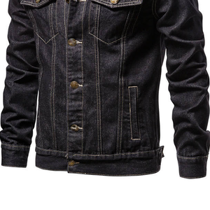 Veste en jean enduite pour homme, style décontracté, col montant, respirante, style vintage, à capuche, prix - Product Image 3