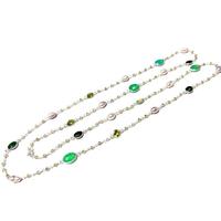 Collier en argent sterling 925 avec pierres précieuses multicolores (chalcedoine aqua, péridot, tourmaline), fait main, tendance, pour femme, idéal pour un mariage