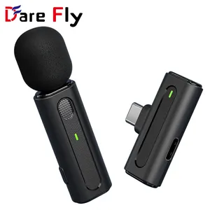 Dare Fly K91Wireless Recording Lavalier Microphone Plug Play Clip Wireless Microphone for iphone Android