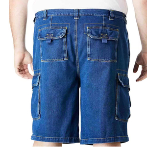 Shorts en denim délavé de haute qualité, respirants et lourds, pour hommes, logo personnalisé, OEM ODM, streetwear, décontracté, lavage foncé, taille moyenne - Product Image 3