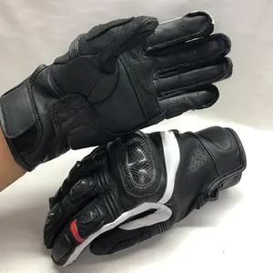 Guantes de moto de cuero de piel de cabra de alta calidad guantes de carreras de dedo completo guantes transpirables antideslizantes logotipo personalizado al por mayor - Product Image 2
