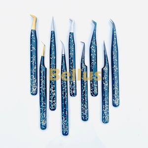 Pinzas para pestañas de acero inoxidable antiestáticas con logotipo personalizado, Clip profesional para cejas puntiagudas, herramientas de belleza de gama alta - Product Image 5