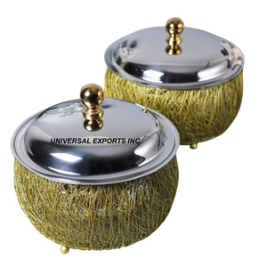 Fabricant de casseroles en métal Hotpot de qualité supérieure faites à la main miroir poli nouveau chauffe-plats de luxe en métal - Product Image 4