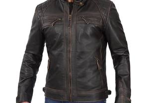 New <b>Men</b> Classic Biker Leather Motorbike Jacket Slim Fit Motorcycle Street Wear Winter <b>Coat</b> - Product Image 5