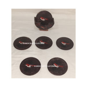 High Demanding Product Of Natural Soapstone Round Shape Animal Design Work Tea <b>Coaster</b> <b>Set</b> For Home And Hotel Decoration Item - Product Image 2