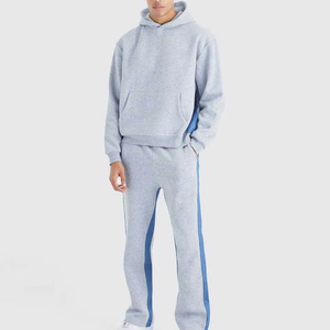 Ensemble de survêtement homme en molleton bouclette avec broderie et éléments réfléchissants, personnalisable, pour le jogging - Product Image 1
