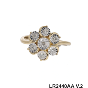 แหวนทอง14K ลายดอกไม้ประดับเพชรที่มีเอกลักษณ์ทรงกลมสวยงามและดูเป็นอมตะ - Product Image 5